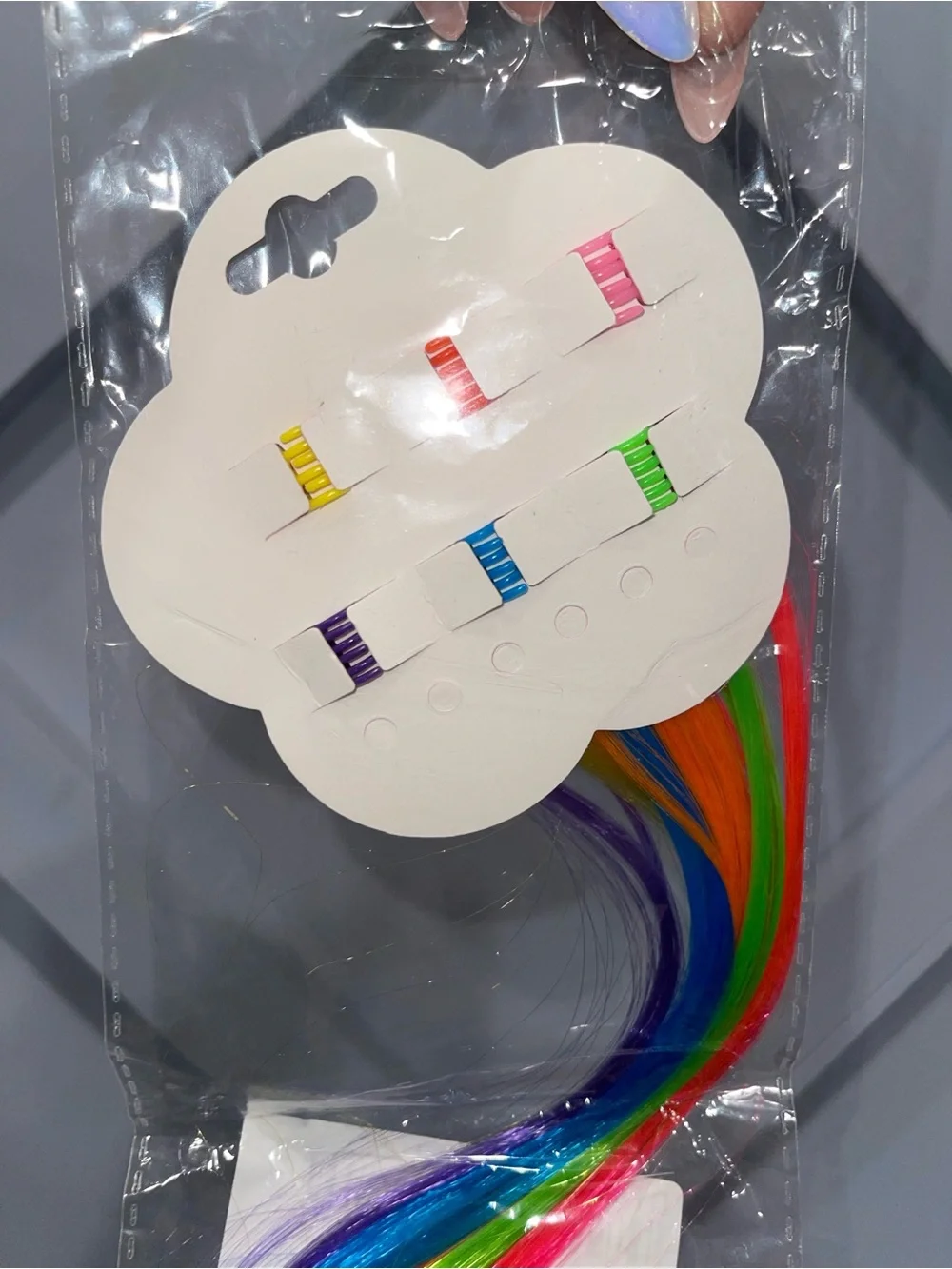 Rainbow Clip-In Hair Extensions - Multicolor Bright Strands